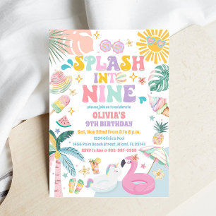 Invitation d'anniversaire pour piscine tropicale
