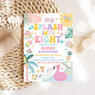 Invitation d'anniversaire pour piscine tropicale