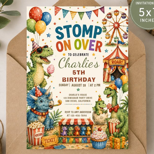 Invitation d'anniversaire pour popcorn Carnaval de (Créateur téléchargé)