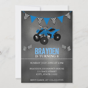 Invitation d'anniversaire pour quad Chalkboard