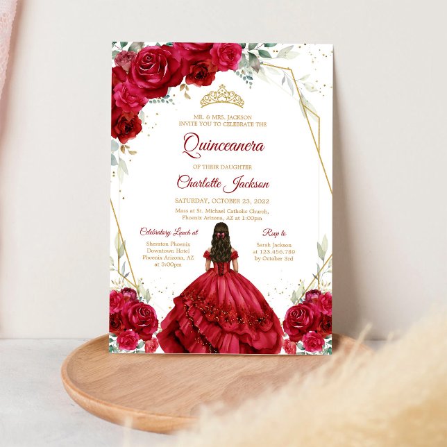 Invitation d'anniversaire pour Quinceanera aux Ros (Créateur téléchargé)