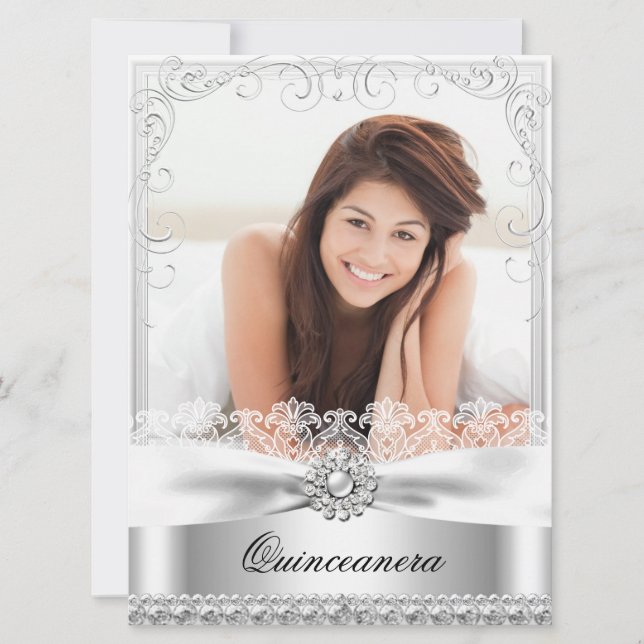 Invitation d'anniversaire pour Quinceañera de Silv (Devant)