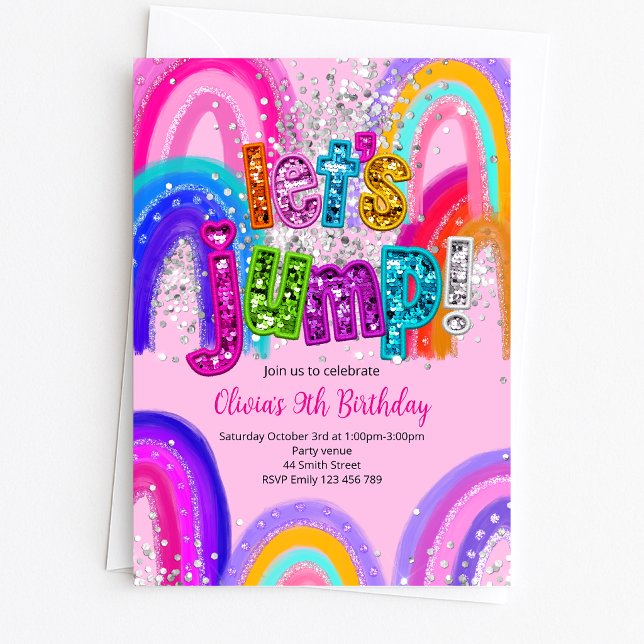 Invitation d'anniversaire pour saut en trampoline  (Créateur téléchargé)