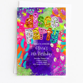 Invitation d'anniversaire pour soirée disco