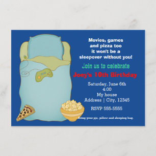 Invitation d'anniversaire pour soirée pyjama entre
