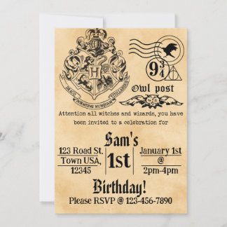 Invitation d'anniversaire pour sorciers et sorcièr