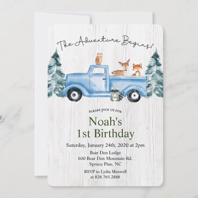 Invitation d'anniversaire pour tout âge - Animaux  (Devant)