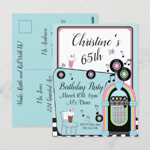 Invitation d'anniversaire pour tout âge, diner des