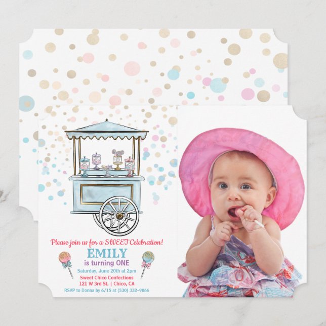 Invitation d'anniversaire pour tout âge - Douce bo (Devant / Derrière)