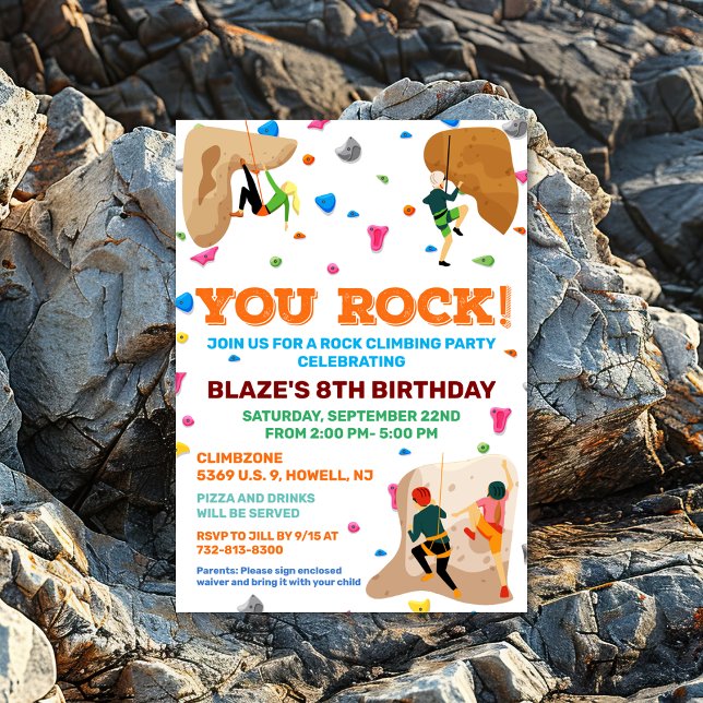 Invitation d'anniversaire pour tout âge - Escalade (Créateur téléchargé)