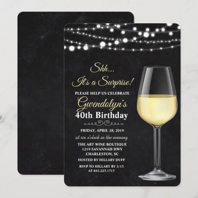 Invitation d'anniversaire pour tout âge - Guirland (Devant / Derrière)
