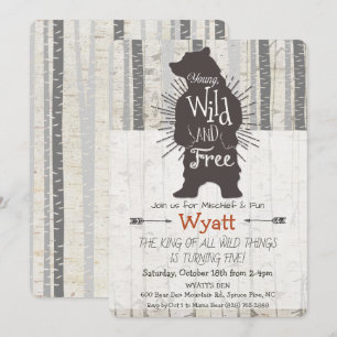 Invitation d'anniversaire pour tout âge - Ours Wil