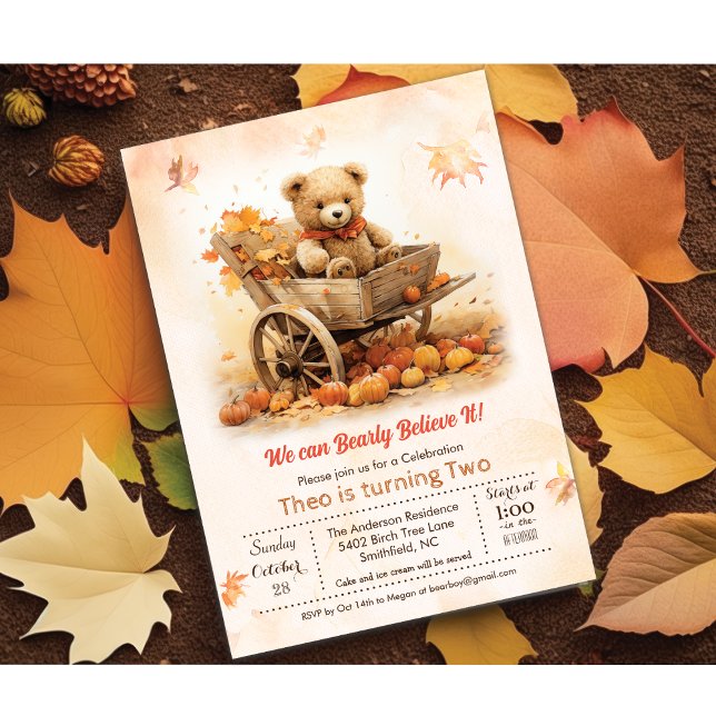 Invitation d'anniversaire pour tout âge Ourson d'a (Créateur téléchargé)