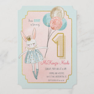Invitation d'anniversaire pour tout âge - Un Lapin