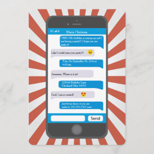 Invitation d'anniversaire pour un Ado de Smartphon