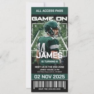Invitation d'anniversaire pour un billet de footba