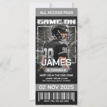 Invitation d'anniversaire pour un billet de footba