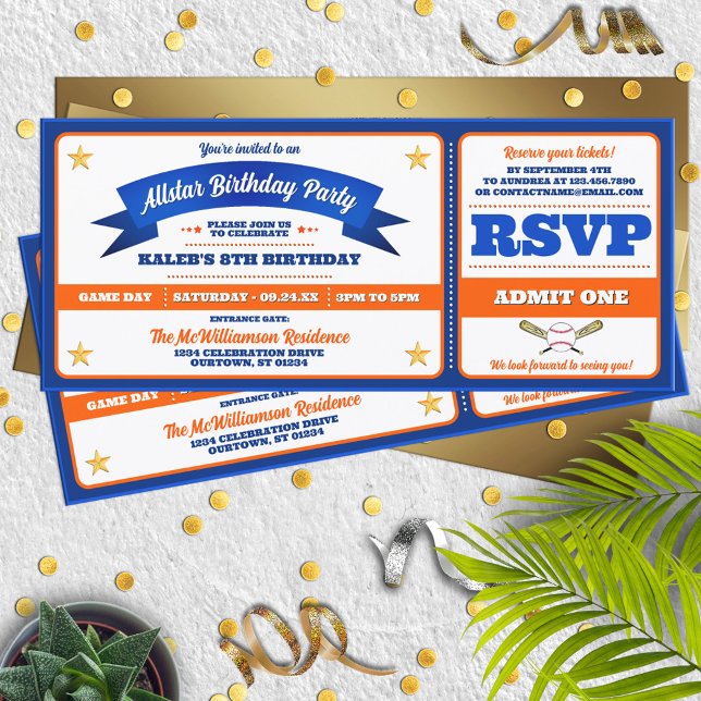 Invitation d'anniversaire pour un billet de match  (Créateur téléchargé)