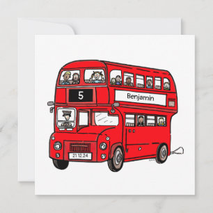 Invitation d'anniversaire pour un bus londonien à 