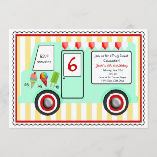 Invitation d'anniversaire pour un camion à glace