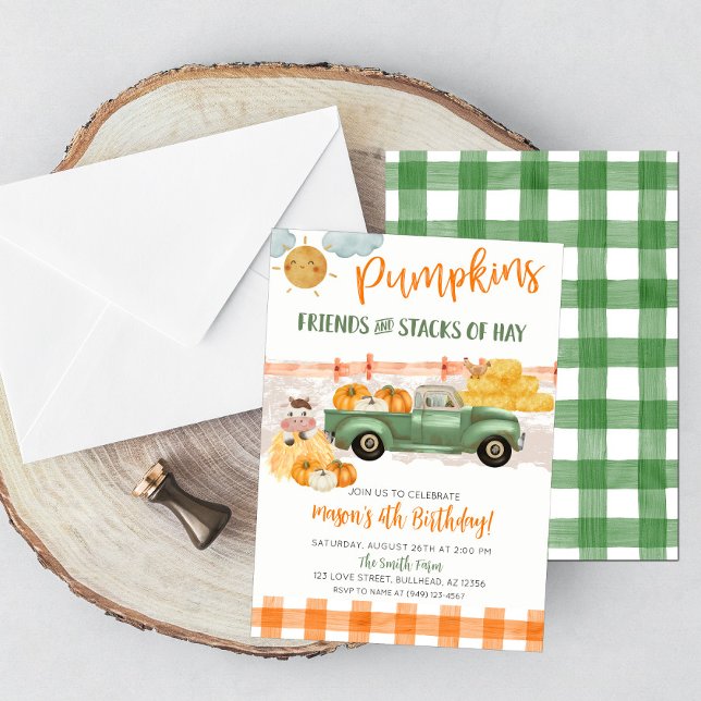Invitation d'anniversaire pour un champ de citroui (Créateur téléchargé)