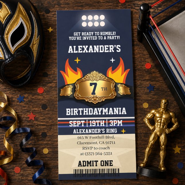 Invitation d'anniversaire pour un combat de catch (Créateur téléchargé)