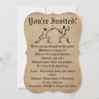 Invitation d'anniversaire pour un duel d'escrime P