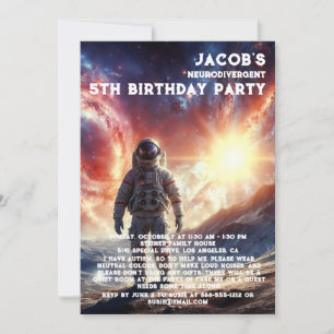 Invitation d'anniversaire pour un enfant autiste n