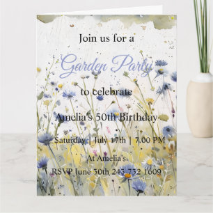 Invitation d'anniversaire pour un jardin de fleurs