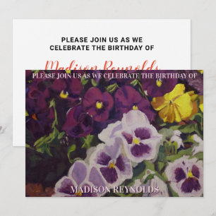 Invitation d'anniversaire pour un jardin de pensée