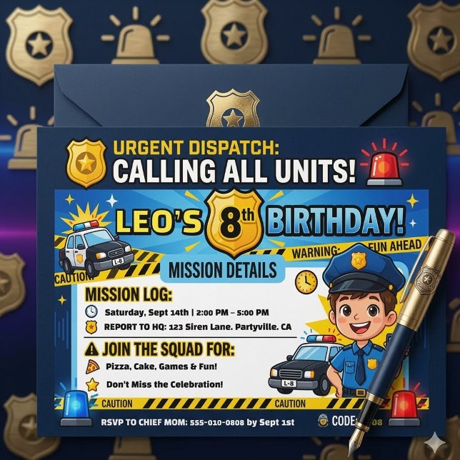 Invitation d'anniversaire pour un officier de poli (Créateur téléchargé)