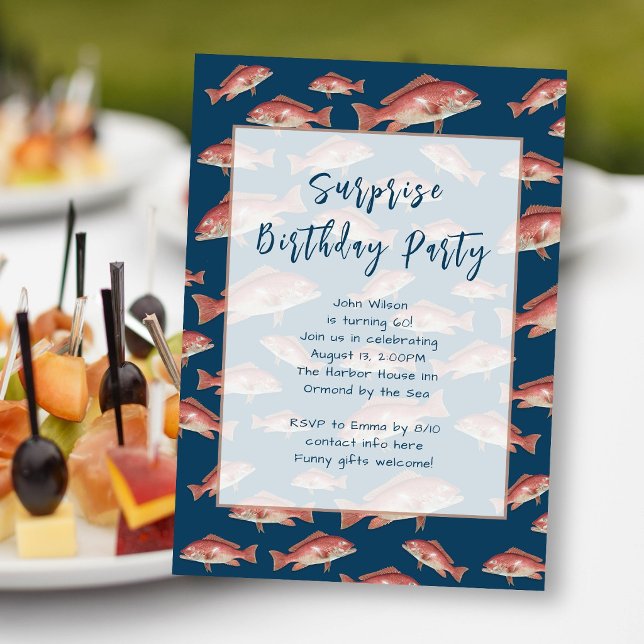 Invitation d'anniversaire pour un pêcheur en eau s (Créateur téléchargé)