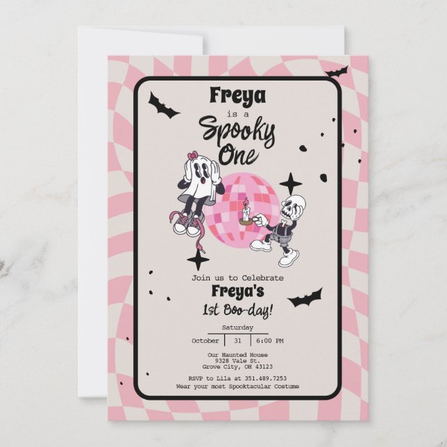 Invitation d'anniversaire pour un premier Hallowee (Devant)
