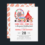 Invitation d'anniversaire pour un spectacle de cir<br><div class="desc">Invitation d'anniversaire pour enfant pour un spectacle de cirque carnaval moderne sur budget</div>