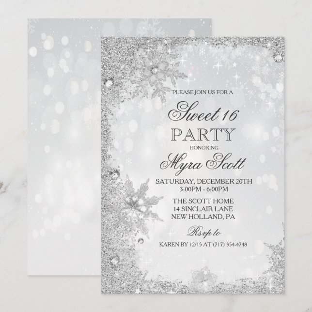 Invitation d'anniversaire pour un Sweet 16 Vacance (Devant / Derrière)