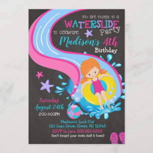 Invitation d'anniversaire pour un toboggan / Fête