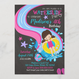 Invitation d'anniversaire pour un toboggan / Fête