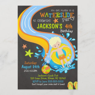 Invitation d'anniversaire pour un toboggan / Fête