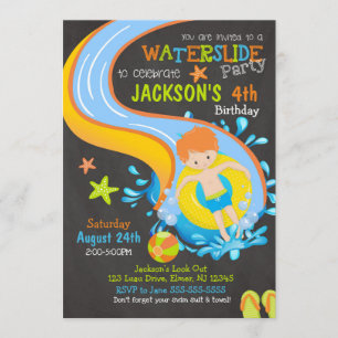 Invitation d'anniversaire pour un toboggan / Fête