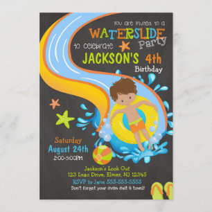 Invitation d'anniversaire pour un toboggan / Fête