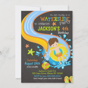 Invitation d'anniversaire pour un toboggan / Fête 