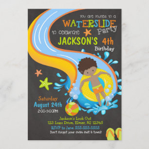 Invitation d'anniversaire pour un toboggan / Fête