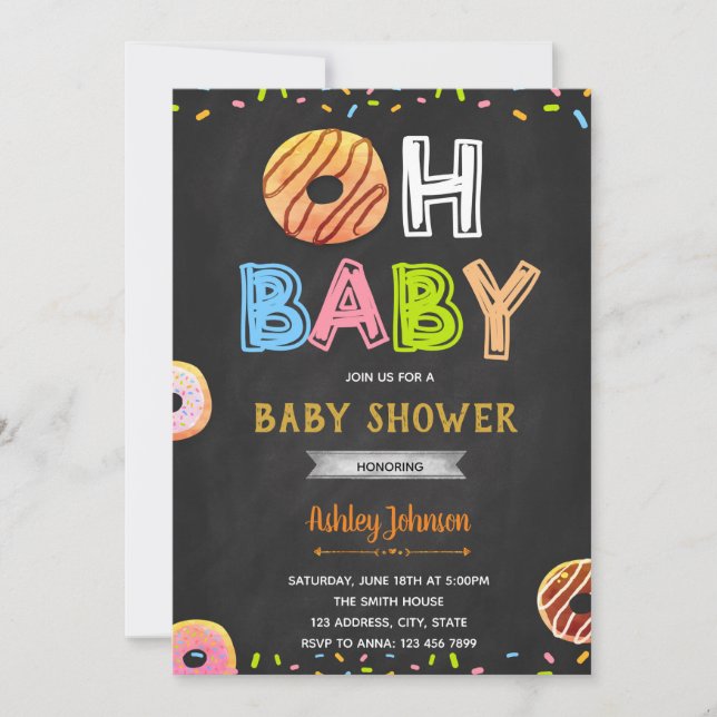 Invitation d'anniversaire pour une baby shower de  (Devant)