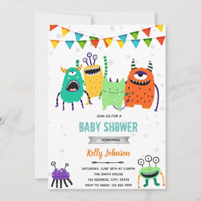 Invitation d'anniversaire pour une baby shower de  (Devant)