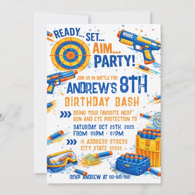 Invitation d'anniversaire pour une bataille de Ner (Devant)