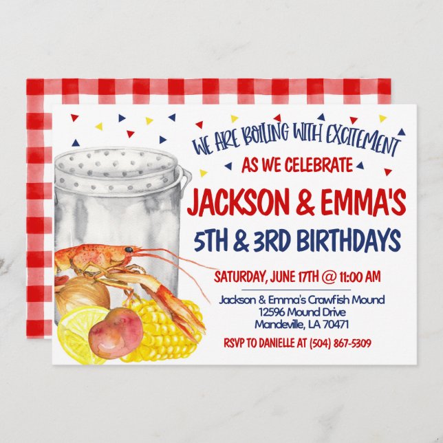 Invitation d'anniversaire pour une bouillabaisse d (Devant / Derrière)