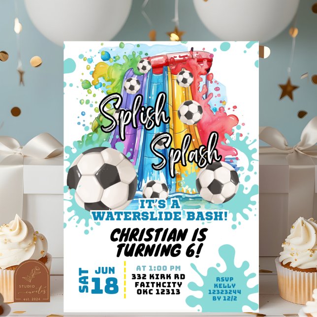 Invitation d'anniversaire pour une fête à la pisci (Créateur téléchargé)