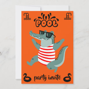 Invitation d'anniversaire pour une fête à la pisci