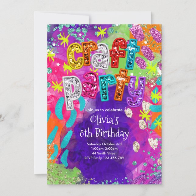 Invitation d'anniversaire pour une fête artisanale (Devant)