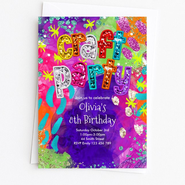 Invitation d'anniversaire pour une fête artisanale (Créateur téléchargé)